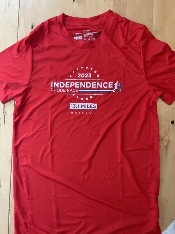 2023 Independence Rhode Race Half Marathon T-shirt- Front